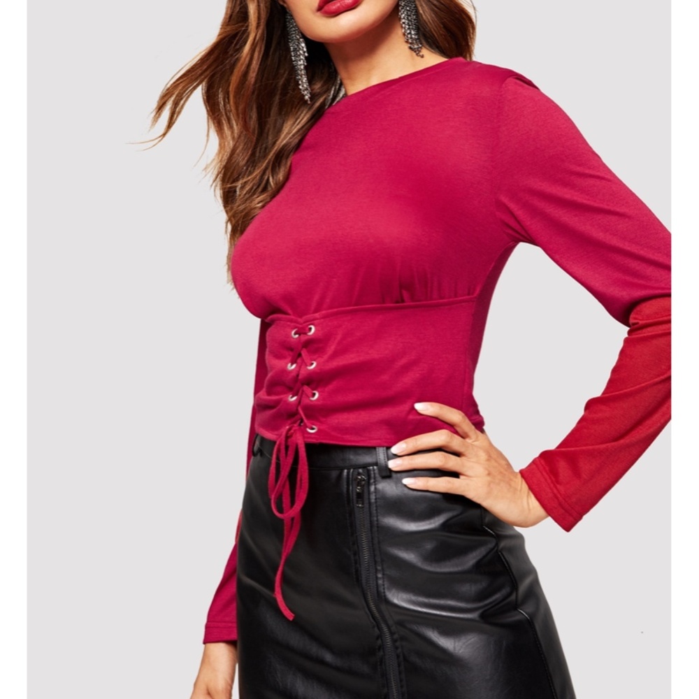 ❤️Nwot Lace up Corset Blouse